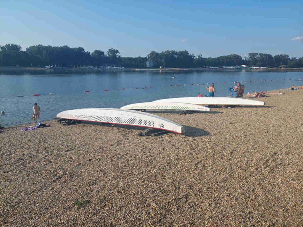 Kayaks at Ada Ciganlija, summer in Belgrade