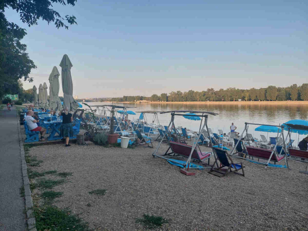 A beach bar at Ada Ciganlija