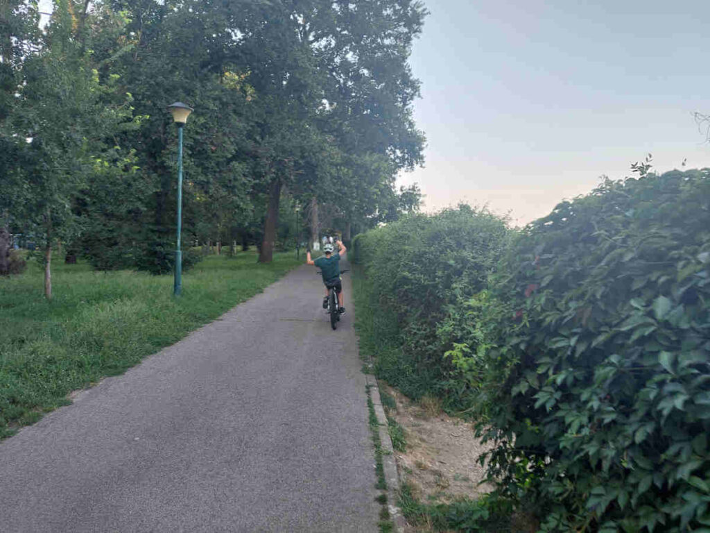 Riding a bicycle at Ada Ciganlija