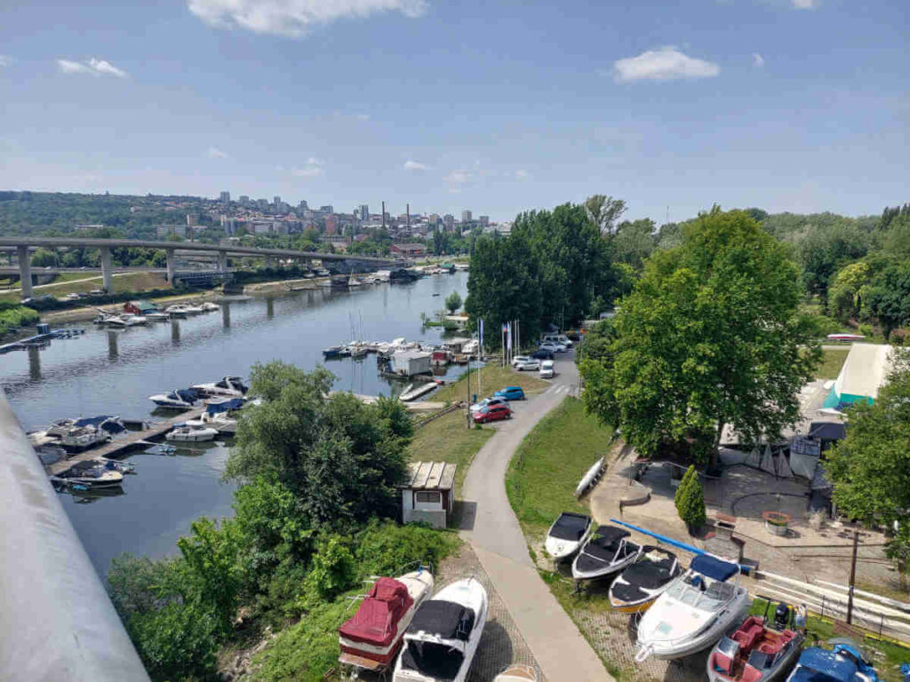 View of Čukarica from Ada Bridge