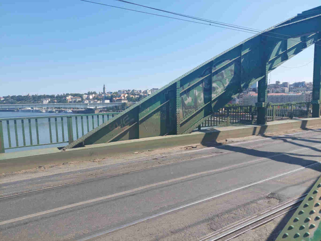 View of Belgrade's city center from the Old Sava Bridge