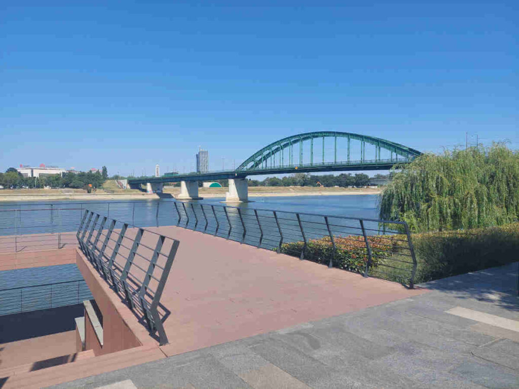 The Old Sava Bridge, as seen from Belgrade Waterfront