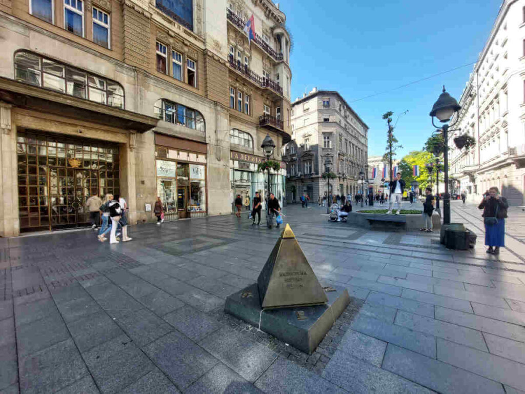 Pyramid in the middle of Belgrade's pedestrian zone