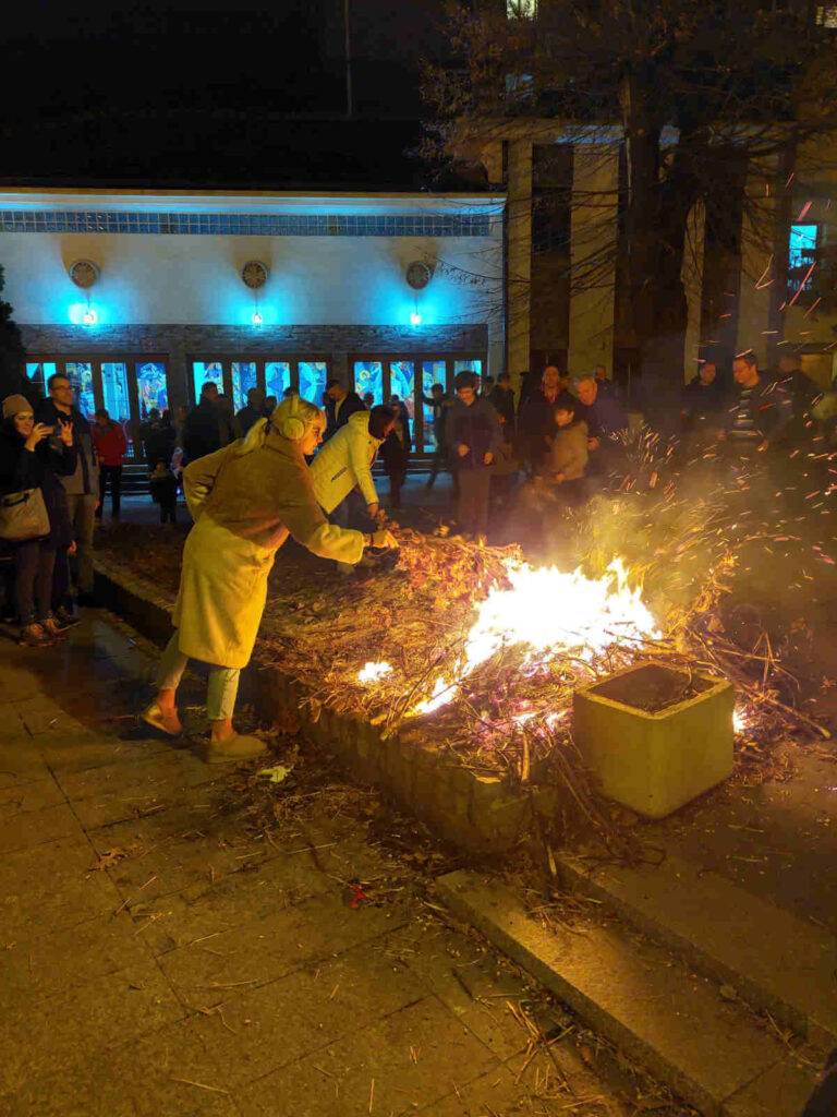 The burning of Badnjak in Belgrade on Christmas Eve 2024