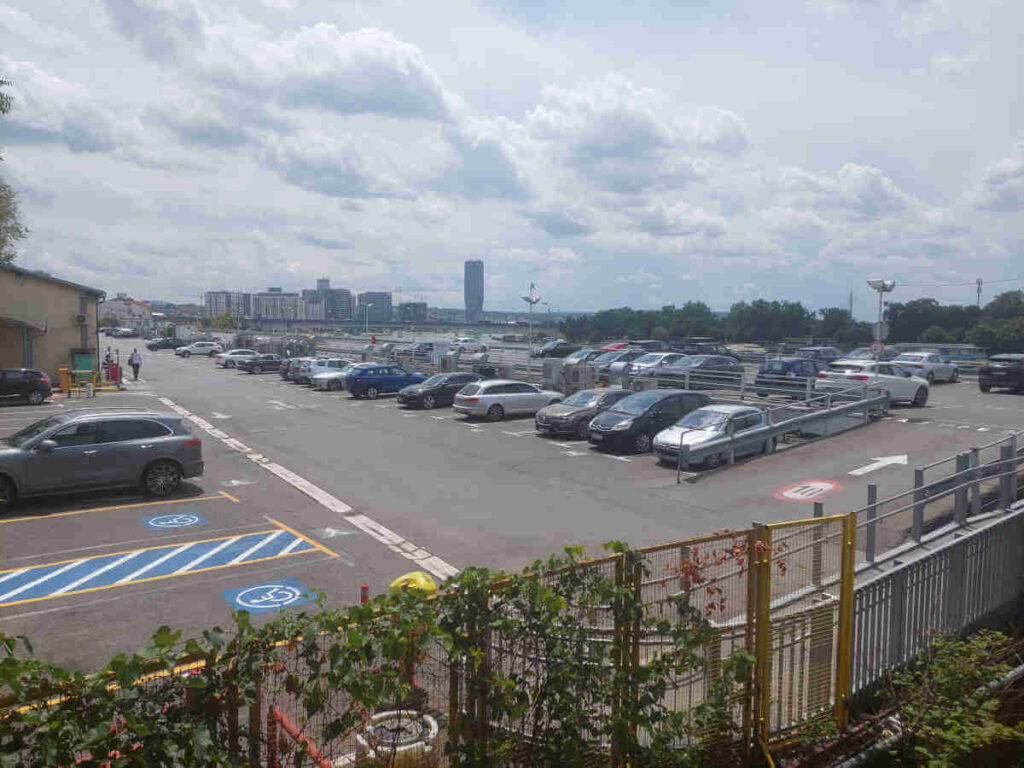 Donji grad car park in Belgrade, near Beton hala