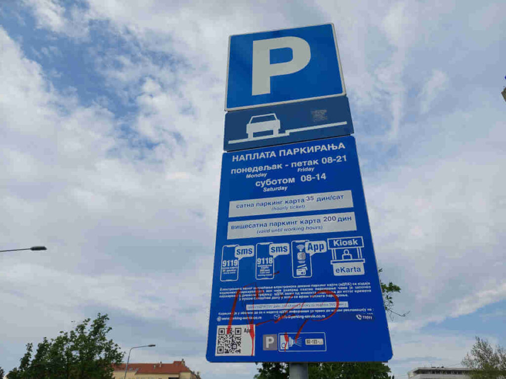 Belgrade parking, blue zone