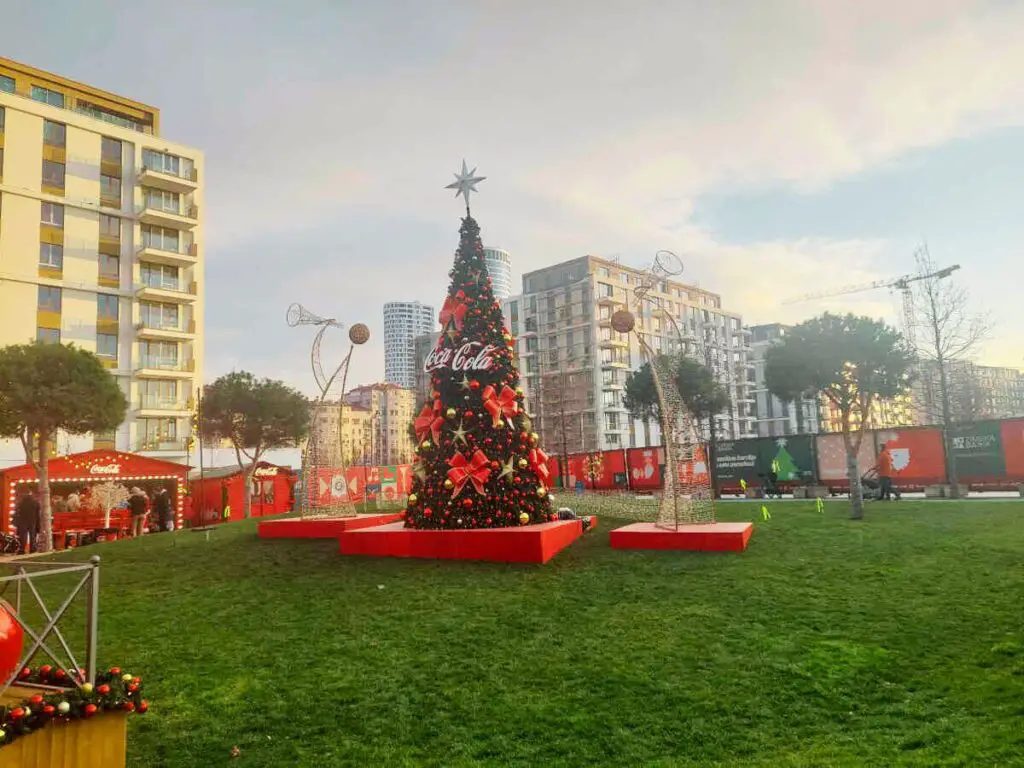 Christmas tree at Belgrade Waterfront