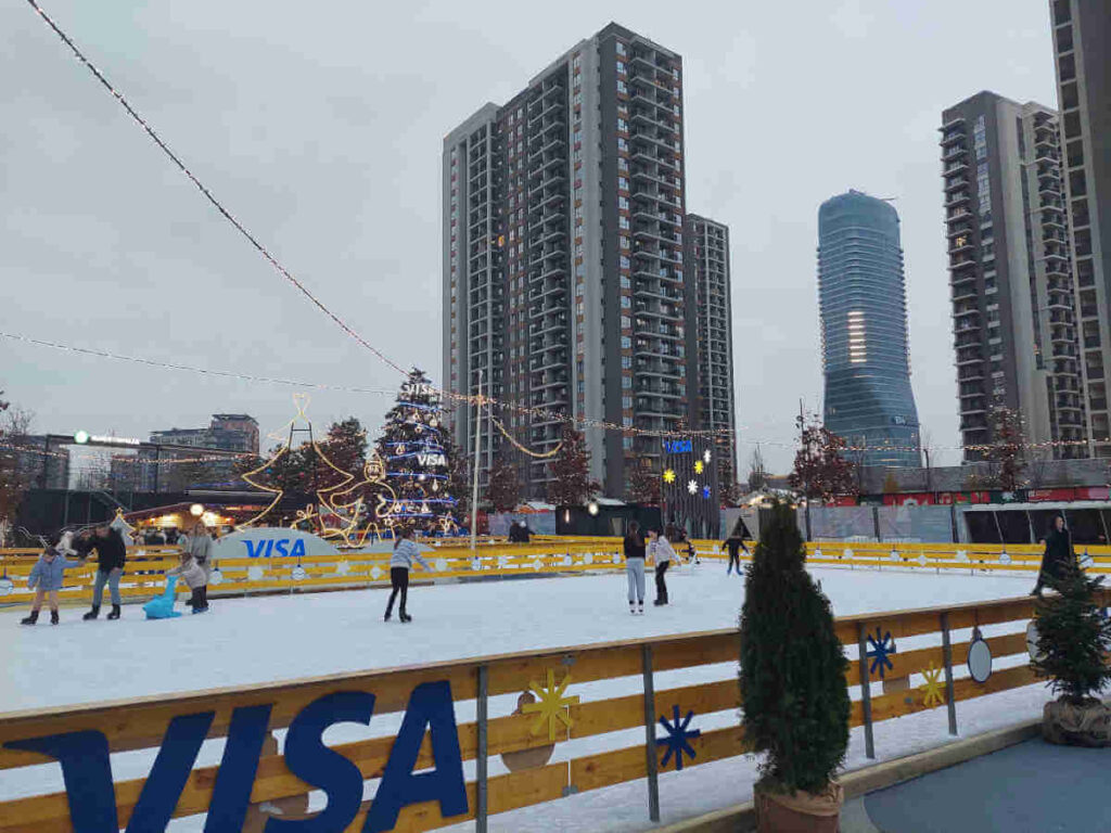 Ice skating at Belgrade Christmas Market