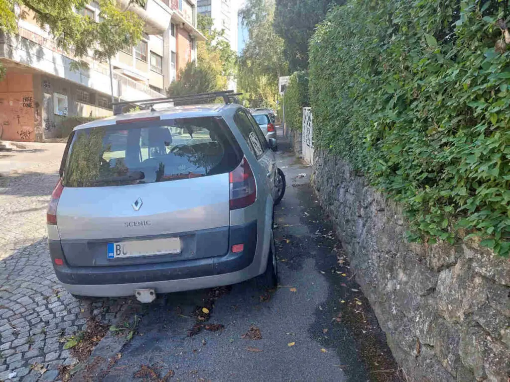 A car parked on a sidewalk in Belgrade