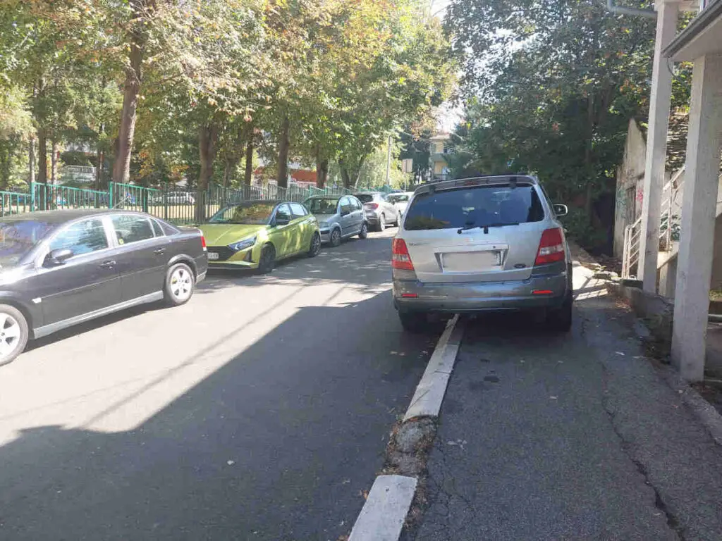 A car parked on a sidewalk in Belgrade