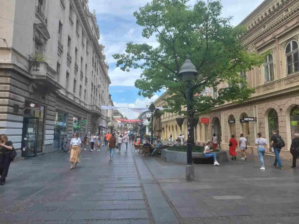 Belgrade's Knez Mihailova Street in June