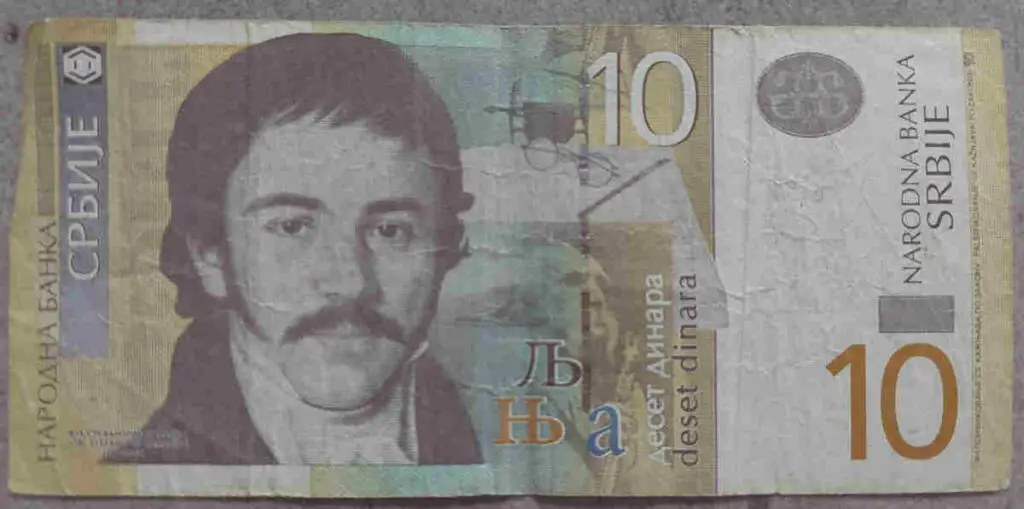 Serbian money: 10 dinars, front