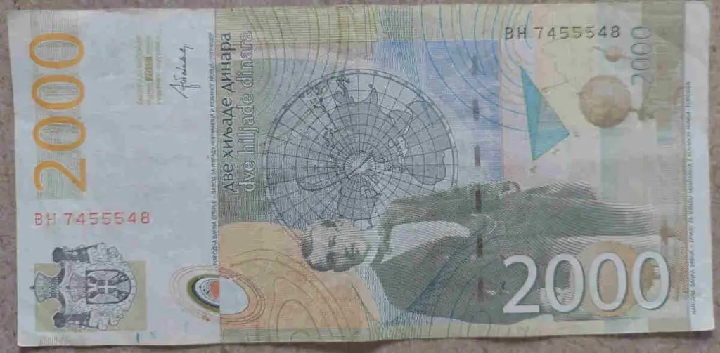 2000 Serbian dinars - back
