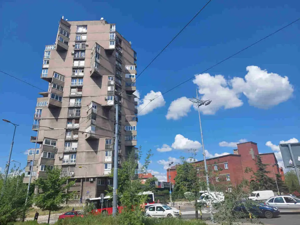 Toblerone high-rise building in Bogoslovija district